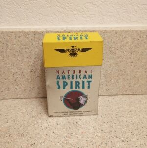 Natural American Spirit Cigarette Tin Case Empty Ultra Light Yellow Collector